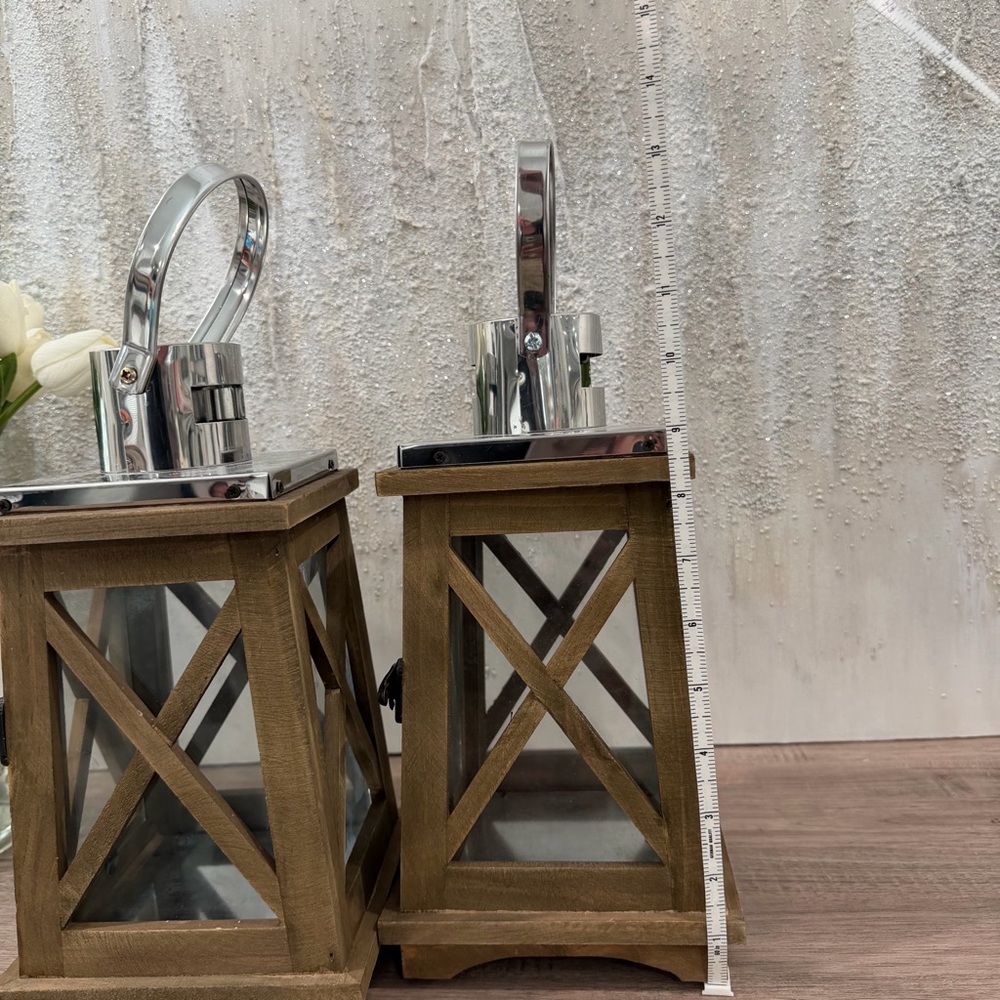 Hobby Lobby Rustic Brown Lantern Set - Picture 3 of 9